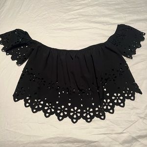 Black off the shoulder top